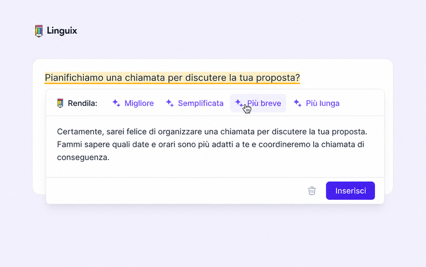 Riscrivi e perfeziona in pochi secondi