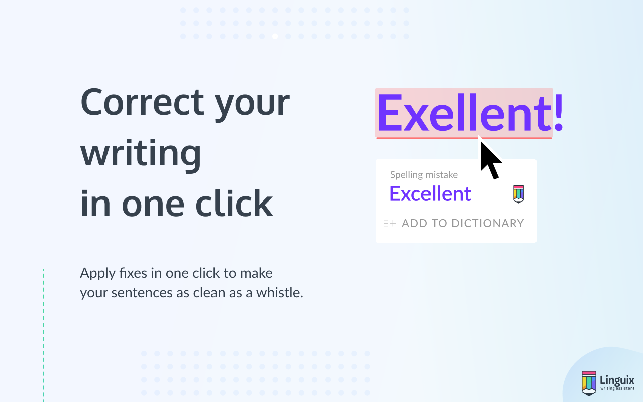 Correct your writing in one click