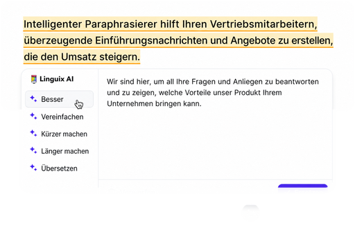 Inhalte für bessere Klarheit und besseren Lesefluss paraphrasieren