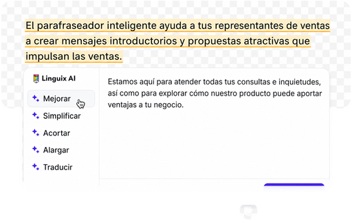 Parafrasear contenido para mejorar la claridad y la fluidez